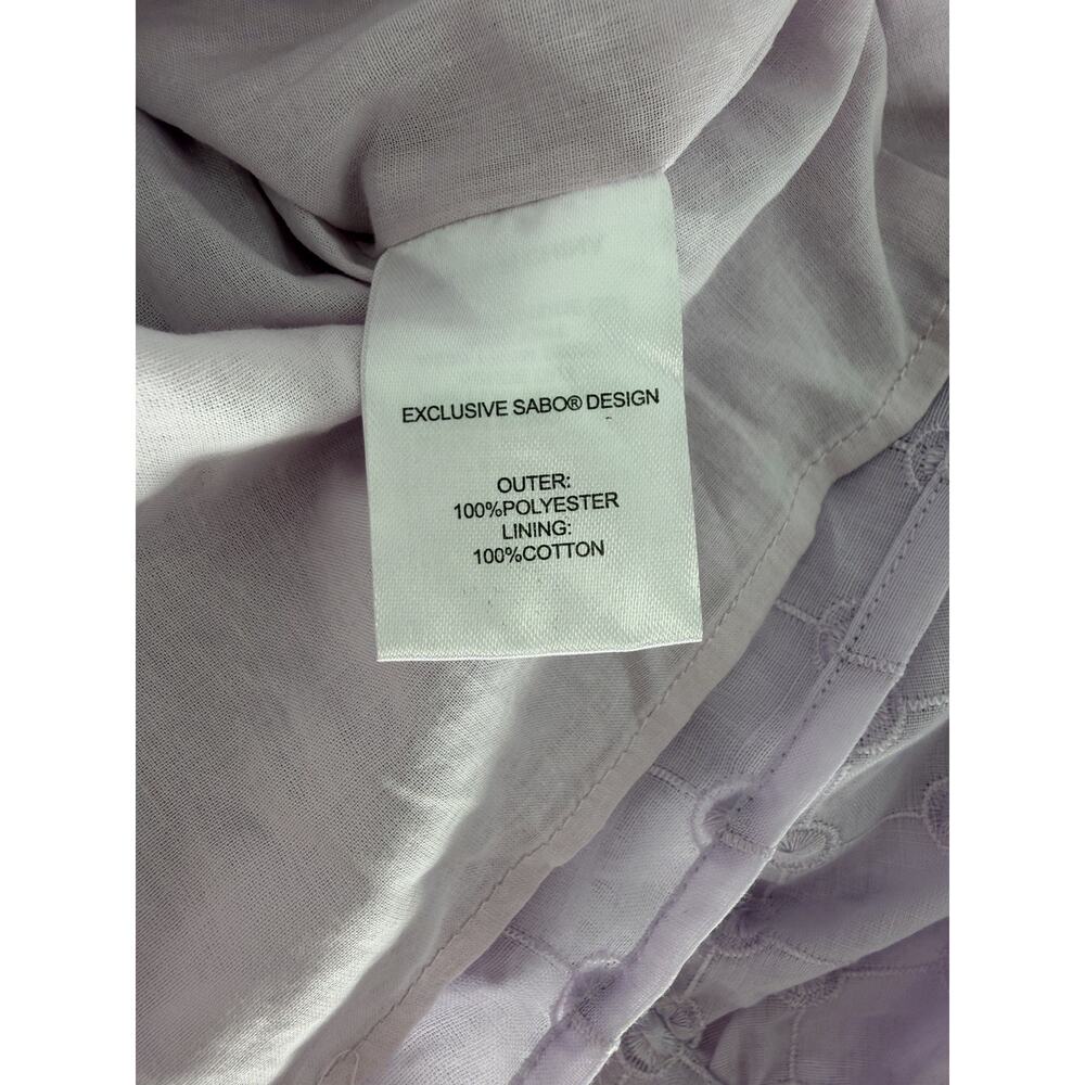 SABO Belted Larose Dress Lilac Square Neckline Puff Sleeves Vintage Flair Size 4 - Picture 10 of 11